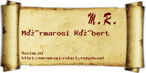 Mármarosi Róbert névjegykártya